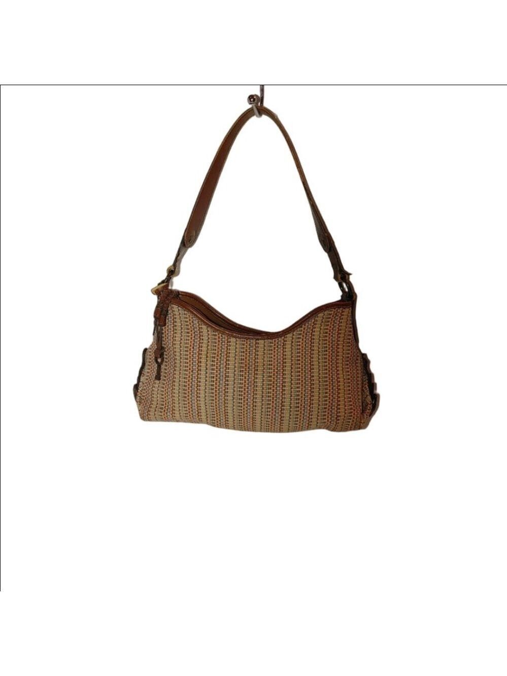 Fossil Multi Color Basket Weave Gorgeous Shoulder Bag - 75082